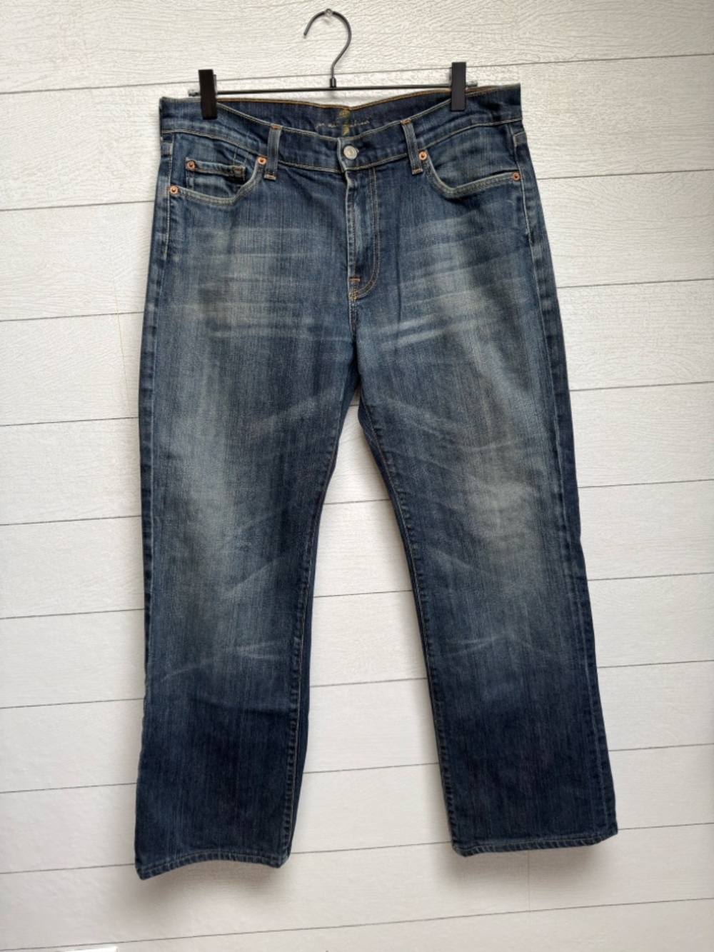 7 For All Mankind 7FAM Mens Bootcut Jeans Y2K Medium Wash Faded Denim Size 34 - Picture 2 of 13